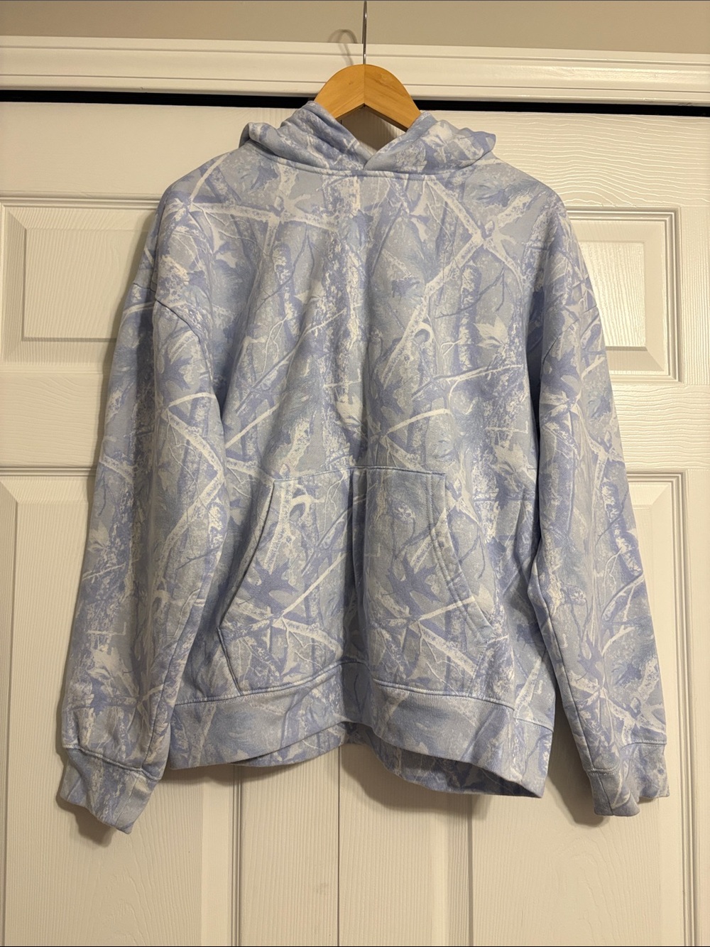Aeropostale Light Blue & White Camo Print Hoodie
